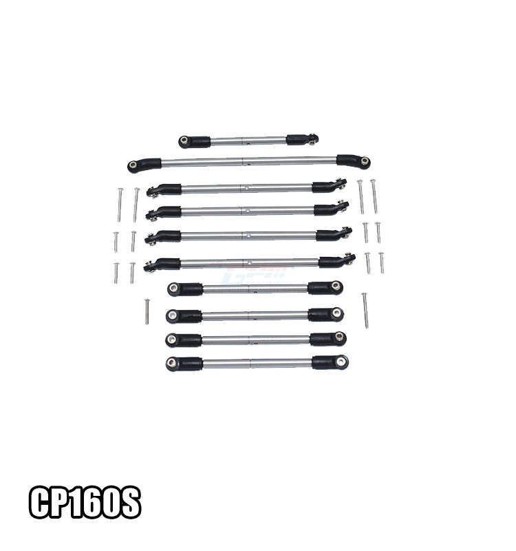 STAINLESS STEEL ADJUSTABLE TIE RODS CP160S FOR 1/10 AXIAL UTB 4WD CAPRA 1.9 UNLIMITED TRAIL BUGGY-AXI03004